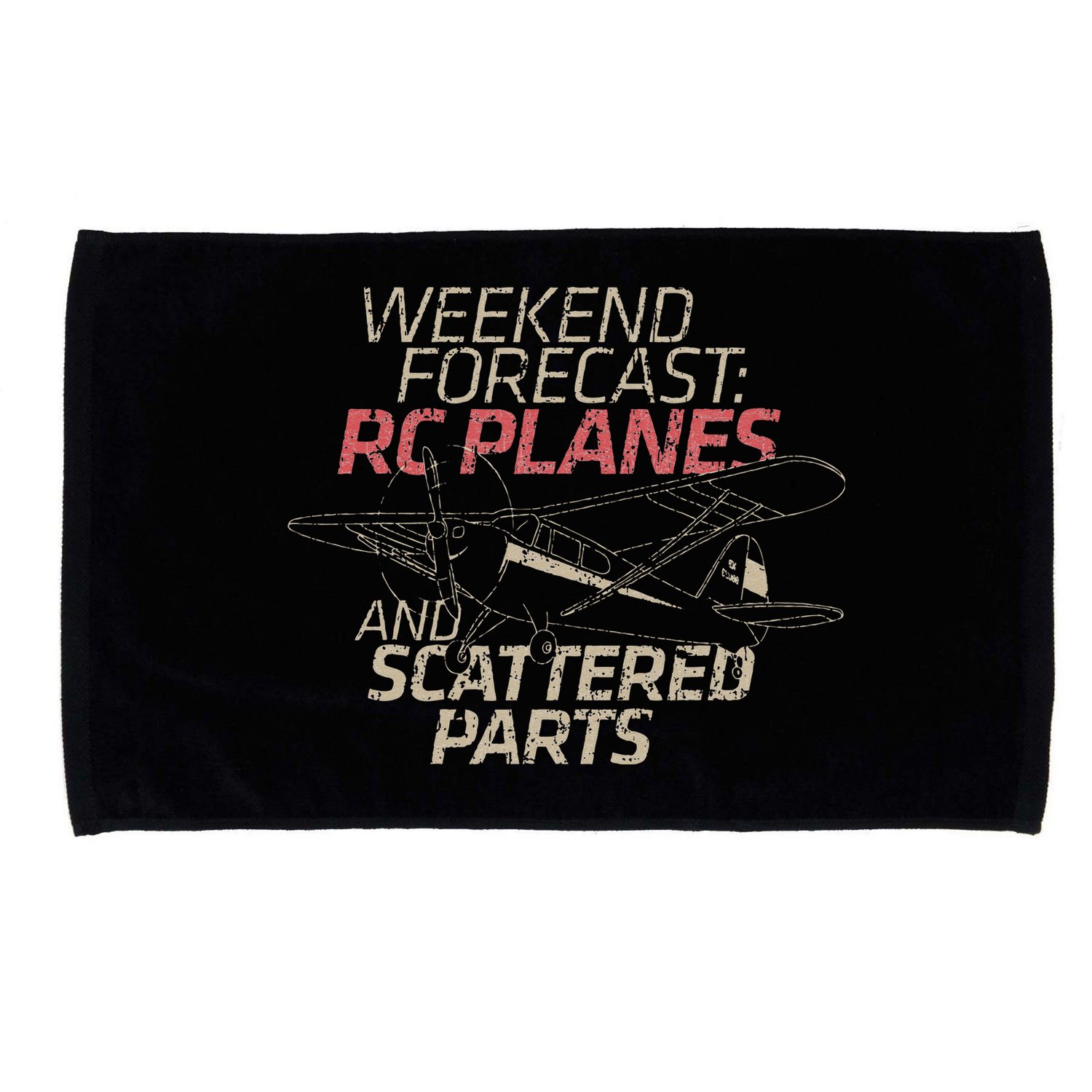 RC Plane Gift Weekend Forecast RC Pilot Model Airplane Lover Microfiber Hand Towel