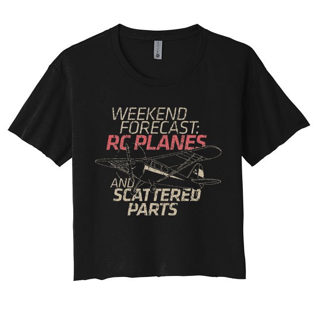 RC Plane Gift Weekend Forecast RC Pilot Model Airplane Lover Crop Top