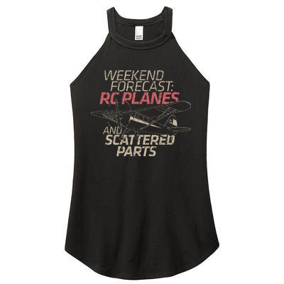 RC Plane Gift Weekend Forecast RC Pilot Model Airplane Lover Women's Perfect Tri Rocker Tank