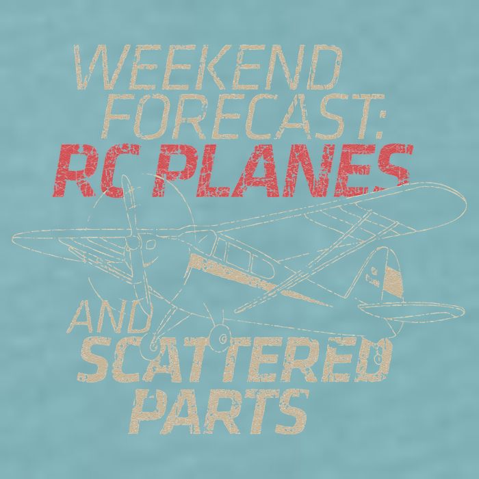 RC Plane Gift Weekend Forecast RC Pilot Model Airplane Lover Sueded Cloud Jersey T-Shirt