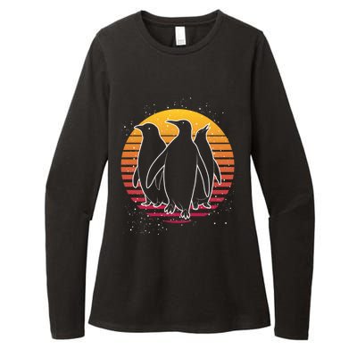 Retro Penguin Gift Womens CVC Long Sleeve Shirt