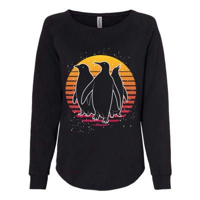 Retro Penguin Gift Womens California Wash Sweatshirt