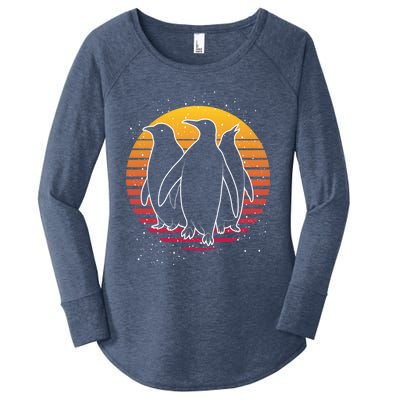 Retro Penguin Gift Women's Perfect Tri Tunic Long Sleeve Shirt