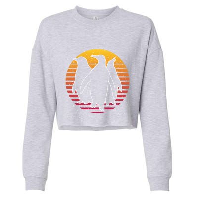 Retro Penguin Gift Cropped Pullover Crew