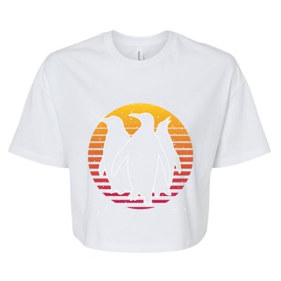 Retro Penguin Gift Bella+Canvas Jersey Crop Tee