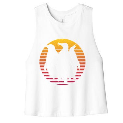 Retro Penguin Gift Women's Racerback Cropped Tank