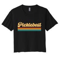 Retro Pickleball Gift Women's Crop Top Tee