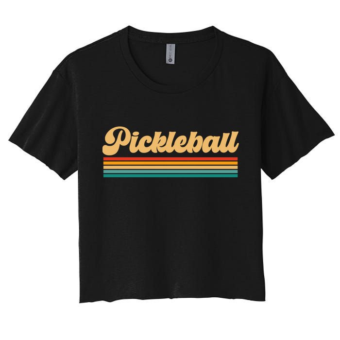 Retro Pickleball Gift Women's Crop Top Tee