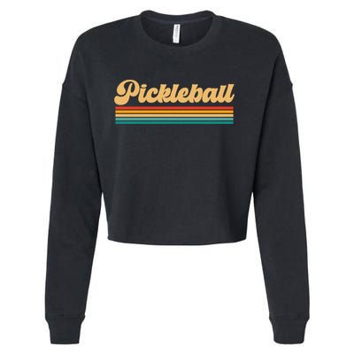 Retro Pickleball Gift Cropped Pullover Crew
