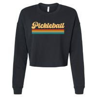 Retro Pickleball Gift Cropped Pullover Crew