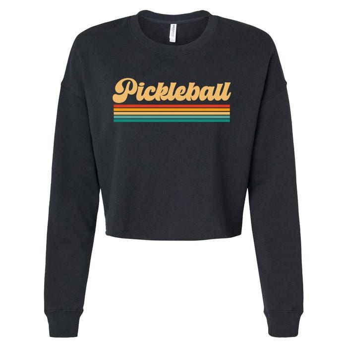Retro Pickleball Gift Cropped Pullover Crew