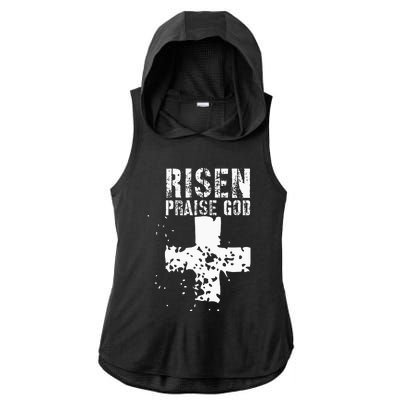 RISEN PRAISE GOD Ladies PosiCharge Tri-Blend Wicking Draft Hoodie Tank