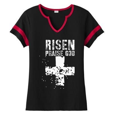 RISEN PRAISE GOD Ladies Halftime Notch Neck Tee