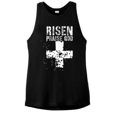 RISEN PRAISE GOD Ladies PosiCharge Tri-Blend Wicking Tank