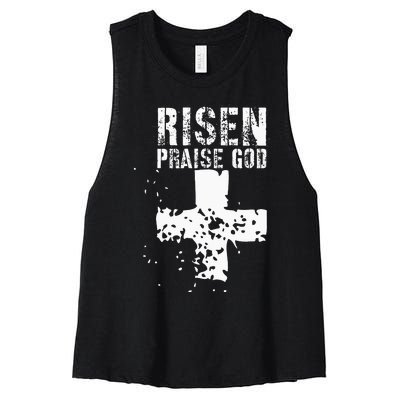 RISEN PRAISE GOD Women's Racerback Cropped Tank