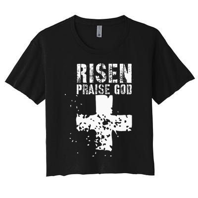 RISEN PRAISE GOD Women's Crop Top Tee