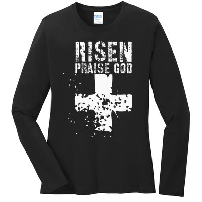 RISEN PRAISE GOD Ladies Long Sleeve Shirt