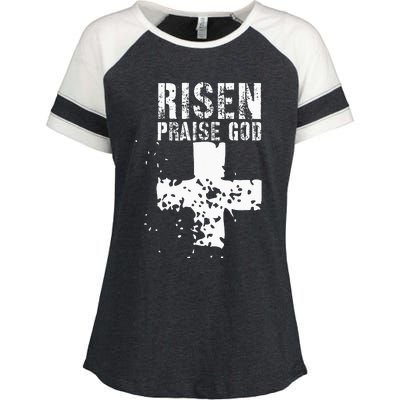 RISEN PRAISE GOD Enza Ladies Jersey Colorblock Tee