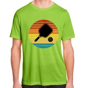 Retro Pickleball Gift Funny Pickleball Retro Sunset Cute Gift Adult ChromaSoft Performance T-Shirt