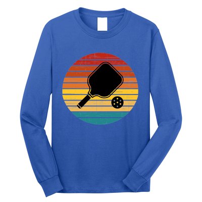 Retro Pickleball Gift Funny Pickleball Retro Sunset Cute Gift Long Sleeve Shirt