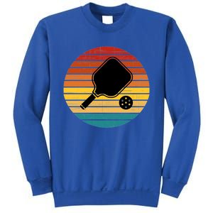 Retro Pickleball Gift Funny Pickleball Retro Sunset Cute Gift Sweatshirt