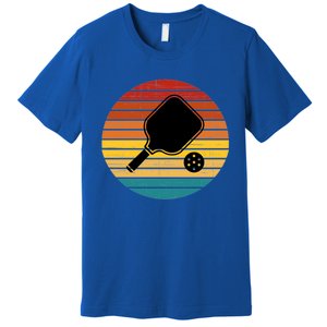 Retro Pickleball Gift Funny Pickleball Retro Sunset Cute Gift Premium T-Shirt