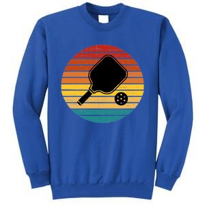 Retro Pickleball Gift Funny Pickleball Retro Sunset Cute Gift Tall Sweatshirt