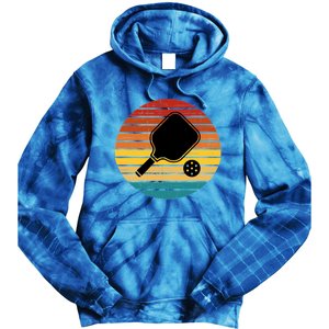 Retro Pickleball Gift Funny Pickleball Retro Sunset Cute Gift Tie Dye Hoodie