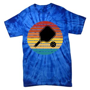 Retro Pickleball Gift Funny Pickleball Retro Sunset Cute Gift Tie-Dye T-Shirt