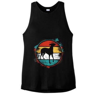 Retro Pug Greyhound Ladies PosiCharge Tri-Blend Wicking Tank