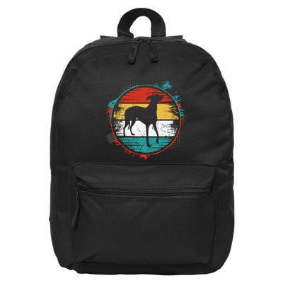 Retro Pug Greyhound 16 in Basic Backpack