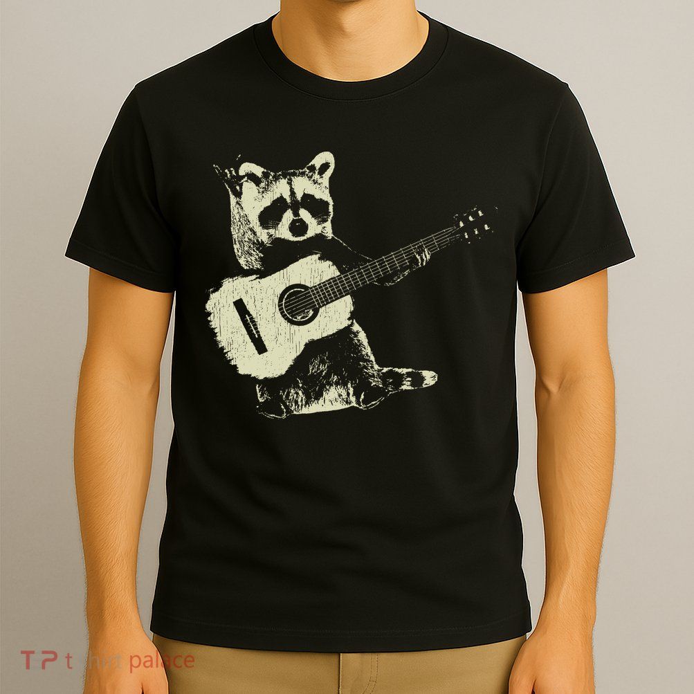 Raccoon Playing Guitar Music T-Shirt