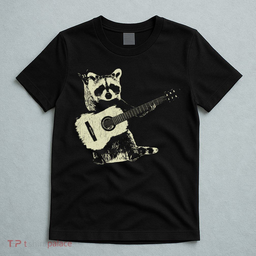 Raccoon Playing Guitar Music T-Shirt