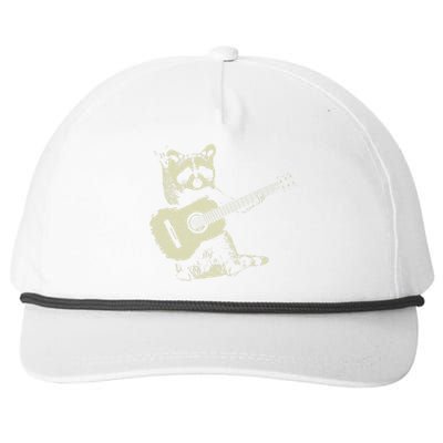 Raccoon Playing Guitar Music Snapback Five-Panel Rope Hat