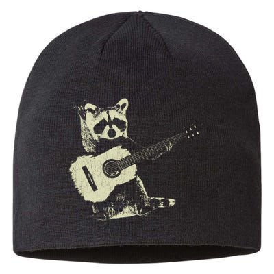 Raccoon Playing Guitar Music Sustainable Beanie