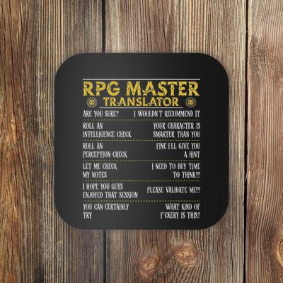 Role Playing Game Rpg D20 Tabletop Funny Rpg Gamer Coaster