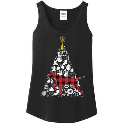 Red Plaid GSP Christmas Tree Ornament Decor Xmas Pajama Ladies Essential Tank