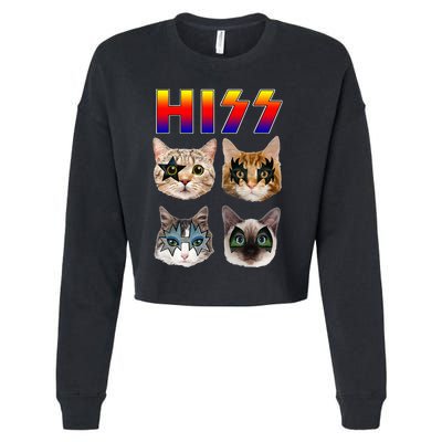 Rockstar Purrfect Gift for Cat Lovers Cropped Pullover Crew