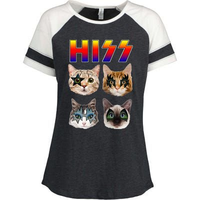 Rockstar Purrfect Gift for Cat Lovers Enza Ladies Jersey Colorblock Tee