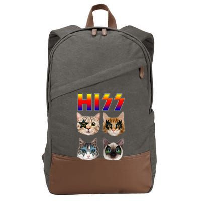 Rockstar Purrfect Gift for Cat Lovers Cotton Canvas Backpack