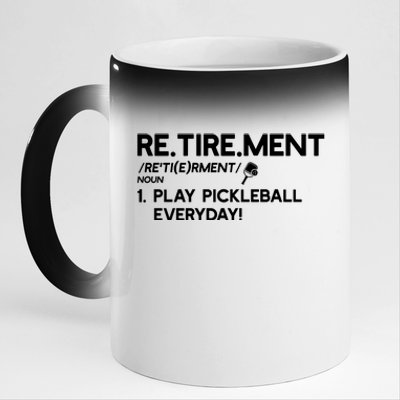 REtirement Pickleball Gift For Pickleball Player 11oz Black Color Changing Mug