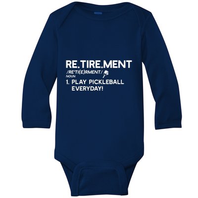 REtirement Pickleball Gift For Pickleball Player Baby Long Sleeve Bodysuit