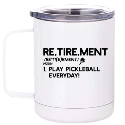 REtirement Pickleball Gift For Pickleball Player 12 oz Stainless Steel Tumbler Cup