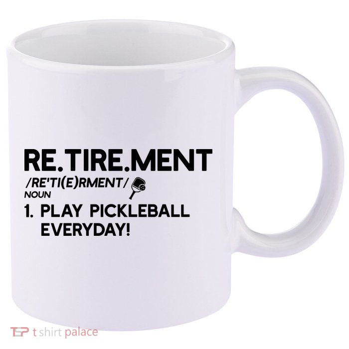REtirement Pickleball Gift For Pickleball Player 11oz C Handle Ceramic Mug