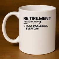 REtirement Pickleball Gift For Pickleball Player 11oz C Handle Ceramic Mug