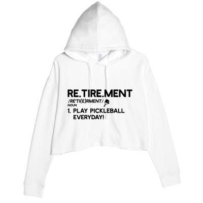 REtirement Pickleball Gift For Pickleball Player Crop Fleece Hoodie