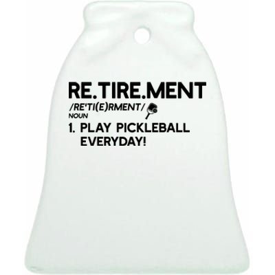 REtirement Pickleball Gift For Pickleball Player Ceramic Bell Ornament