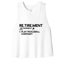 REtirement Pickleball Gift For Pickleball Player Women's Racerback Cropped Tank