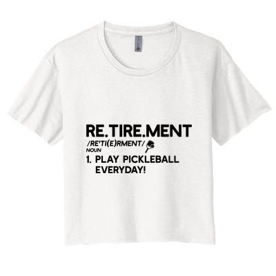 REtirement Pickleball Gift For Pickleball Player Women's Crop Top Tee