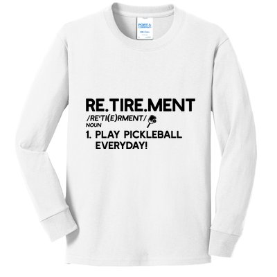 REtirement Pickleball Gift For Pickleball Player Kids Long Sleeve Shirt